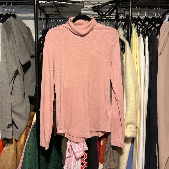 GAP Turtle Neck Long Sleeve T Shirt Pink - Picture 2 of 4